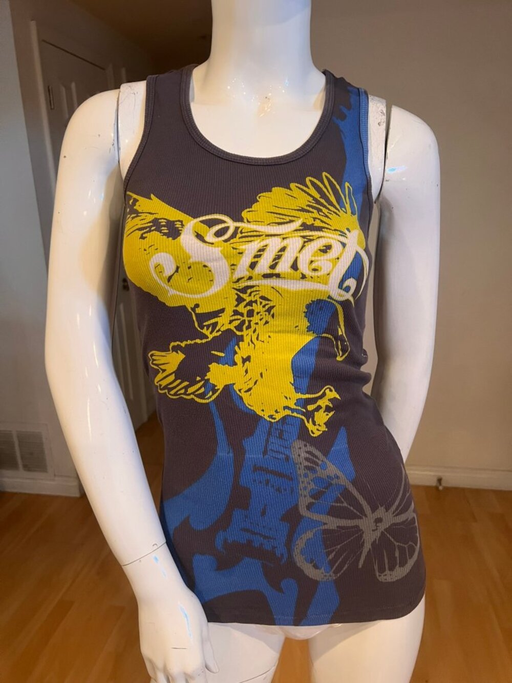 Y2K VINTAGE SMET BY CHRISTIAN AUDIGIER GRAPHIC TANK TOP SIZE M/L MEDIUM LARGE